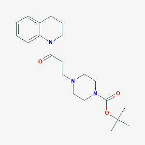 molecular formula C21H31N3O3 B2863845 Tert-butyl 4-[3-oxo-3-(1,2,3,4-tetrahydroquinolin-1-yl)propyl]piperazine-1-carboxylate CAS No. 1795068-02-8