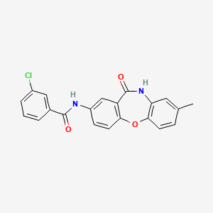 3-chloro-N-(8-methyl-11-oxo-10,11-dihydrodibenzo[b,f][1,4]oxazepin-2-yl)benzamide