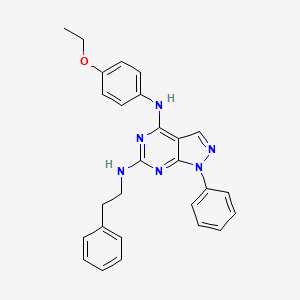 molecular formula C27H26N6O B2863851 N~4~-(4-ethoxyphenyl)-1-phenyl-N~6~-(2-phenylethyl)-1H-pyrazolo[3,4-d]pyrimidine-4,6-diamine CAS No. 955305-07-4