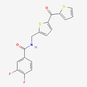 molecular formula C17H11F2NO2S2 B2863865 3,4-difluoro-N-((5-(thiophene-2-carbonyl)thiophen-2-yl)methyl)benzamide CAS No. 1421482-88-3