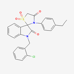 molecular formula C25H21ClN2O4S B2863868 1-(2-Chlorobenzyl)-3'-(4-ethylphenyl)spiro[indoline-3,2'-thiazolidine]-2,4'-dione 1',1'-dioxide CAS No. 941882-24-2