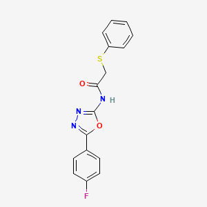 molecular formula C16H12FN3O2S B2863871 N-[5-(4-fluorophenyl)-1,3,4-oxadiazol-2-yl]-2-phenylsulfanylacetamide CAS No. 895487-56-6