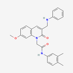 molecular formula C27H27N3O3 B2863875 2-[3-(anilinomethyl)-7-methoxy-2-oxoquinolin-1(2H)-yl]-N-(3,4-dimethylphenyl)acetamide CAS No. 932469-32-4