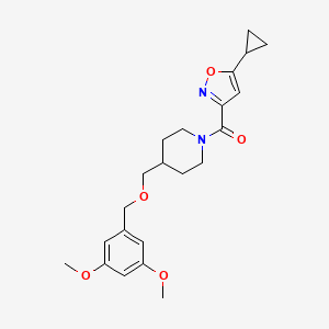 molecular formula C22H28N2O5 B2863878 (5-环丙基异恶唑-3-基)(4-(((3,5-二甲氧基苄基)氧基)甲基)哌啶-1-基)甲苯酮 CAS No. 1795297-13-0