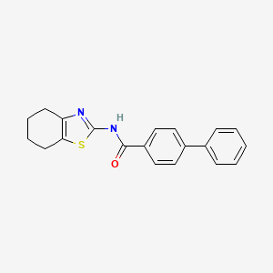 molecular formula C20H18N2OS B2863880 N-(4,5,6,7-tetrahydrobenzo[d]thiazol-2-yl)-[1,1'-biphenyl]-4-carboxamide CAS No. 313366-01-7