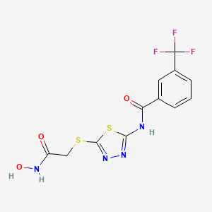 N-(5-((2-(hydroxyamino)-2-oxoethyl)thio)-1,3,4-thiadiazol-2-yl)-3-(trifluoromethyl)benzamide