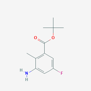 molecular formula C12H16FNO2 B2863898 Tert-butyl 3-amino-5-fluoro-2-methylbenzoate CAS No. 2248393-76-0