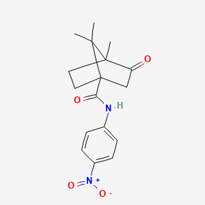 molecular formula C17H20N2O4 B2863901 4,7,7-trimethyl-N-(4-nitrophenyl)-3-oxobicyclo[2.2.1]heptane-1-carboxamide CAS No. 833431-05-3