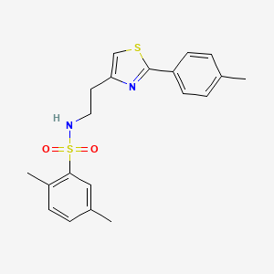 molecular formula C20H22N2O2S2 B2863906 2,5-dimethyl-N-{2-[2-(4-methylphenyl)-1,3-thiazol-4-yl]ethyl}benzene-1-sulfonamide CAS No. 896604-17-4