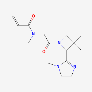 molecular formula C16H24N4O2 B2863911 N-[2-[3,3-Dimethyl-2-(1-methylimidazol-2-yl)azetidin-1-yl]-2-oxoethyl]-N-ethylprop-2-enamide CAS No. 2361734-92-9