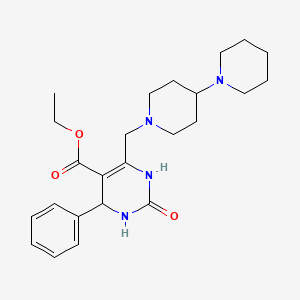 molecular formula C24H34N4O3 B2863913 Ethyl 6-(1,4'-bipiperidin-1'-ylmethyl)-2-oxo-4-phenyl-1,2,3,4-tetrahydropyrimidine-5-carboxylate CAS No. 904442-99-5