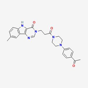 3-{3-[4-(4-acetylphenyl)piperazin-1-yl]-3-oxopropyl}-8-methyl-3H,4H,5H-pyrimido[5,4-b]indol-4-one