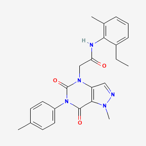 molecular formula C24H25N5O3 B2863920 N-(2-ethyl-6-methylphenyl)-2-(1-methyl-5,7-dioxo-6-(p-tolyl)-6,7-dihydro-1H-pyrazolo[4,3-d]pyrimidin-4(5H)-yl)acetamide CAS No. 892307-20-9