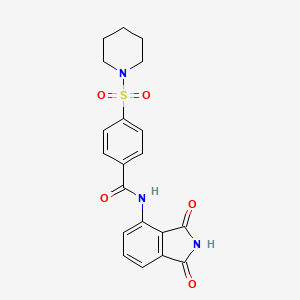 molecular formula C20H19N3O5S B2863921 N-(1,3-dioxoisoindolin-4-yl)-4-(piperidin-1-ylsulfonyl)benzamide CAS No. 303015-73-8