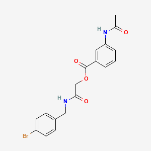 molecular formula C18H17BrN2O4 B2863944 [(4-溴苯基)甲基]氨基甲酰基 3-乙酰氨基苯甲酸酯 CAS No. 1794782-26-5