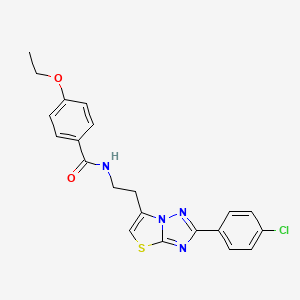 molecular formula C21H19ClN4O2S B2863945 N-(2-(2-(4-chlorophenyl)thiazolo[3,2-b][1,2,4]triazol-6-yl)ethyl)-4-ethoxybenzamide CAS No. 894049-44-6