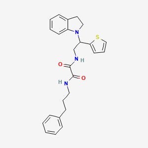 N1-(2-(indolin-1-yl)-2-(thiophen-2-yl)ethyl)-N2-(3-phenylpropyl)oxalamide