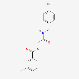 molecular formula C16H13BrFNO3 B2863959 2-((4-Bromobenzyl)amino)-2-oxoethyl 3-fluorobenzoate CAS No. 1794741-70-0