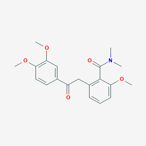 molecular formula C20H23NO5 B286396 2-[2-(3,4-dimethoxyphenyl)-2-oxoethyl]-6-methoxy-N,N-dimethylbenzamide 