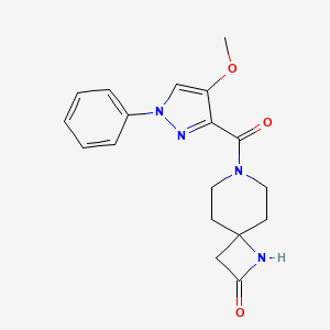 molecular formula C18H20N4O3 B2863960 7-(4-methoxy-1-phenyl-1H-pyrazole-3-carbonyl)-1,7-diazaspiro[3.5]nonan-2-one CAS No. 1241275-95-5
