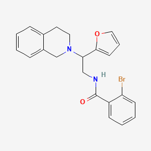 molecular formula C22H21BrN2O2 B2863961 2-bromo-N-(2-(3,4-dihydroisoquinolin-2(1H)-yl)-2-(furan-2-yl)ethyl)benzamide CAS No. 898458-63-4