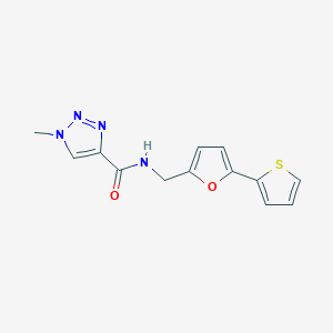 molecular formula C13H12N4O2S B2863962 1-methyl-N-((5-(thiophen-2-yl)furan-2-yl)methyl)-1H-1,2,3-triazole-4-carboxamide CAS No. 2034348-18-8