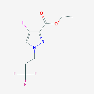 molecular formula C9H10F3IN2O2 B2863970 ethyl 4-iodo-1-(3,3,3-trifluoropropyl)-1H-pyrazole-3-carboxylate CAS No. 1856075-33-6