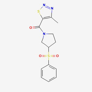 (4-Methyl-1,2,3-thiadiazol-5-yl)(3-(phenylsulfonyl)pyrrolidin-1-yl)methanone