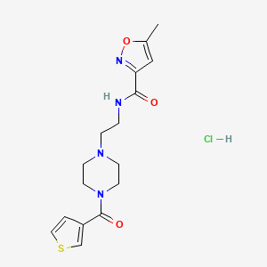 5-methyl-N-(2-(4-(thiophene-3-carbonyl)piperazin-1-yl)ethyl)isoxazole-3-carboxamide hydrochloride