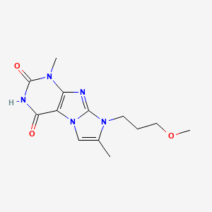 molecular formula C13H17N5O3 B2864005 4-hydroxy-8-(3-methoxypropyl)-1,7-dimethyl-1H-imidazo[2,1-f]purin-2(8H)-one CAS No. 879459-52-6