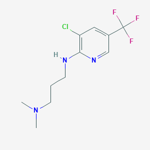 molecular formula C11H15ClF3N3 B2864008 3-chloro-N-[3-(dimethylamino)propyl]-5-(trifluoromethyl)pyridin-2-amine CAS No. 338406-25-0