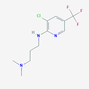 molecular formula C11H15ClF3N3 B2864008 3-氯-N-[3-(二甲氨基)丙基]-5-(三氟甲基)吡啶-2-胺 CAS No. 338406-25-0