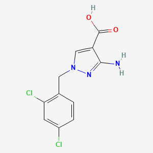molecular formula C11H9Cl2N3O2 B2864010 3-amino-1-(2,4-dichlorobenzyl)-1H-pyrazole-4-carboxylic acid CAS No. 1856071-86-7