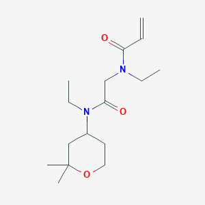 molecular formula C16H28N2O3 B2864016 N-[2-[(2,2-Dimethyloxan-4-yl)-ethylamino]-2-oxoethyl]-N-ethylprop-2-enamide CAS No. 2361705-13-5