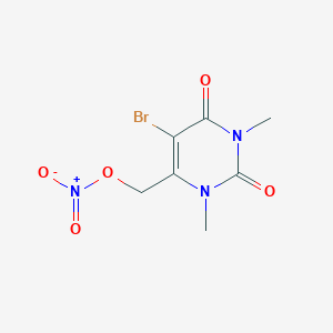 molecular formula C7H8BrN3O5 B286402 5-bromo-6-({nitrooxy}methyl)-1,3-dimethyl-2,4(1H,3H)-pyrimidinedione 