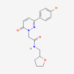 molecular formula C17H18BrN3O3 B2864020 2-[3-(4-bromophenyl)-6-oxopyridazin-1(6H)-yl]-N-(tetrahydrofuran-2-ylmethyl)acetamide CAS No. 922880-16-8