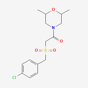 molecular formula C15H20ClNO4S B2864029 2-[(4-Chlorobenzyl)sulfonyl]-1-(2,6-dimethylmorpholino)-1-ethanone CAS No. 303152-66-1