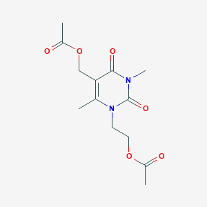 molecular formula C13H18N2O6 B286403 {1-[2-(Acetyloxy)ethyl]-3,6-dimethyl-2,4-dioxo-1,2,3,4-tetrahydro-5-pyrimidinyl}methyl acetate 