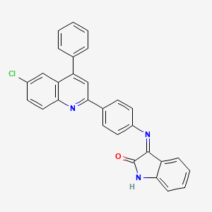 (E)-3-((4-(6-chloro-4-phenylquinolin-2-yl)phenyl)imino)indolin-2-one