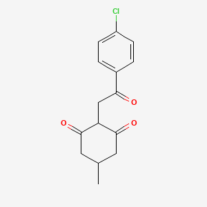 molecular formula C15H15ClO3 B2864038 2-(2-(4-Chlorophenyl)-2-oxoethyl)-5-methylcyclohexane-1,3-dione CAS No. 1022859-89-7