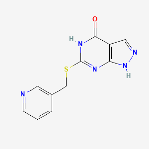 molecular formula C11H9N5OS B2864040 6-((吡啶-3-基甲基)硫)-1H-吡唑并[3,4-d]嘧啶-4(5H)-酮 CAS No. 877630-46-1