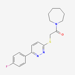 molecular formula C18H20FN3OS B2864041 1-(azepan-1-yl)-2-{[6-(4-fluorophenyl)pyridazin-3-yl]sulfanyl}ethan-1-one CAS No. 626223-40-3