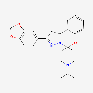 molecular formula C24H27N3O3 B2864045 2'-(1,3-苯并二氧杂-5-基)-1-(丙烷-2-基)-1',10b'-二氢螺[哌啶-4,5'-吡唑并[1,5-c][1,3]苯并恶嗪] CAS No. 489425-21-0