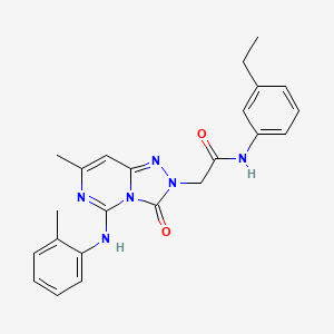 molecular formula C23H24N6O2 B2864052 N~1~-(3-ethylphenyl)-2-[7-methyl-3-oxo-5-(2-toluidino)[1,2,4]triazolo[4,3-c]pyrimidin-2(3H)-yl]acetamide CAS No. 1251631-23-8