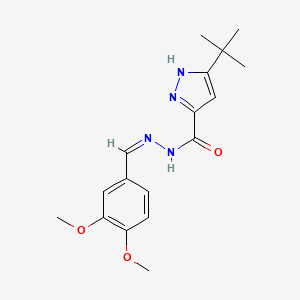 molecular formula C17H22N4O3 B2864060 (Z)-3-(tert-butyl)-N'-(3,4-dimethoxybenzylidene)-1H-pyrazole-5-carbohydrazide CAS No. 1285537-48-5