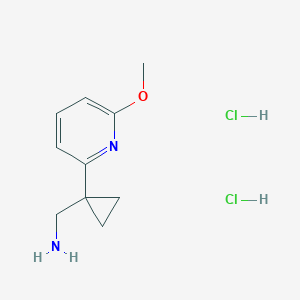 molecular formula C10H16Cl2N2O B2864061 [1-(6-Methoxypyridin-2-yl)cyclopropyl]methanamine dihydrochloride CAS No. 1402232-65-8