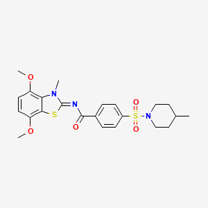 molecular formula C23H27N3O5S2 B2864065 (Z)-N-(4,7-dimethoxy-3-methylbenzo[d]thiazol-2(3H)-ylidene)-4-((4-methylpiperidin-1-yl)sulfonyl)benzamide CAS No. 896676-59-8