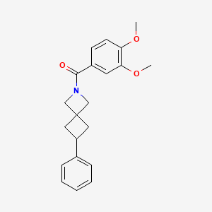 molecular formula C21H23NO3 B2864073 (3,4-Dimethoxyphenyl)-(6-phenyl-2-azaspiro[3.3]heptan-2-yl)methanone CAS No. 2380040-10-6