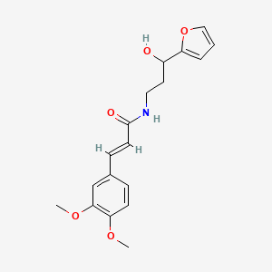 molecular formula C18H21NO5 B2864078 (E)-3-(3,4-dimethoxyphenyl)-N-(3-(furan-2-yl)-3-hydroxypropyl)acrylamide CAS No. 1421587-42-9