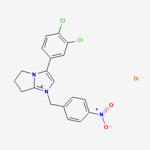 molecular formula C19H16BrCl2N3O2 B2864084 3-(3,4-二氯苯基)-1-(4-硝基苄基)-6,7-二氢-5H-吡咯并[1,2-a]咪唑-1-溴化物 CAS No. 352018-43-0